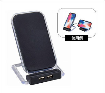 2USBポート付ワイヤレス充電器アダプタ 商品イメージ